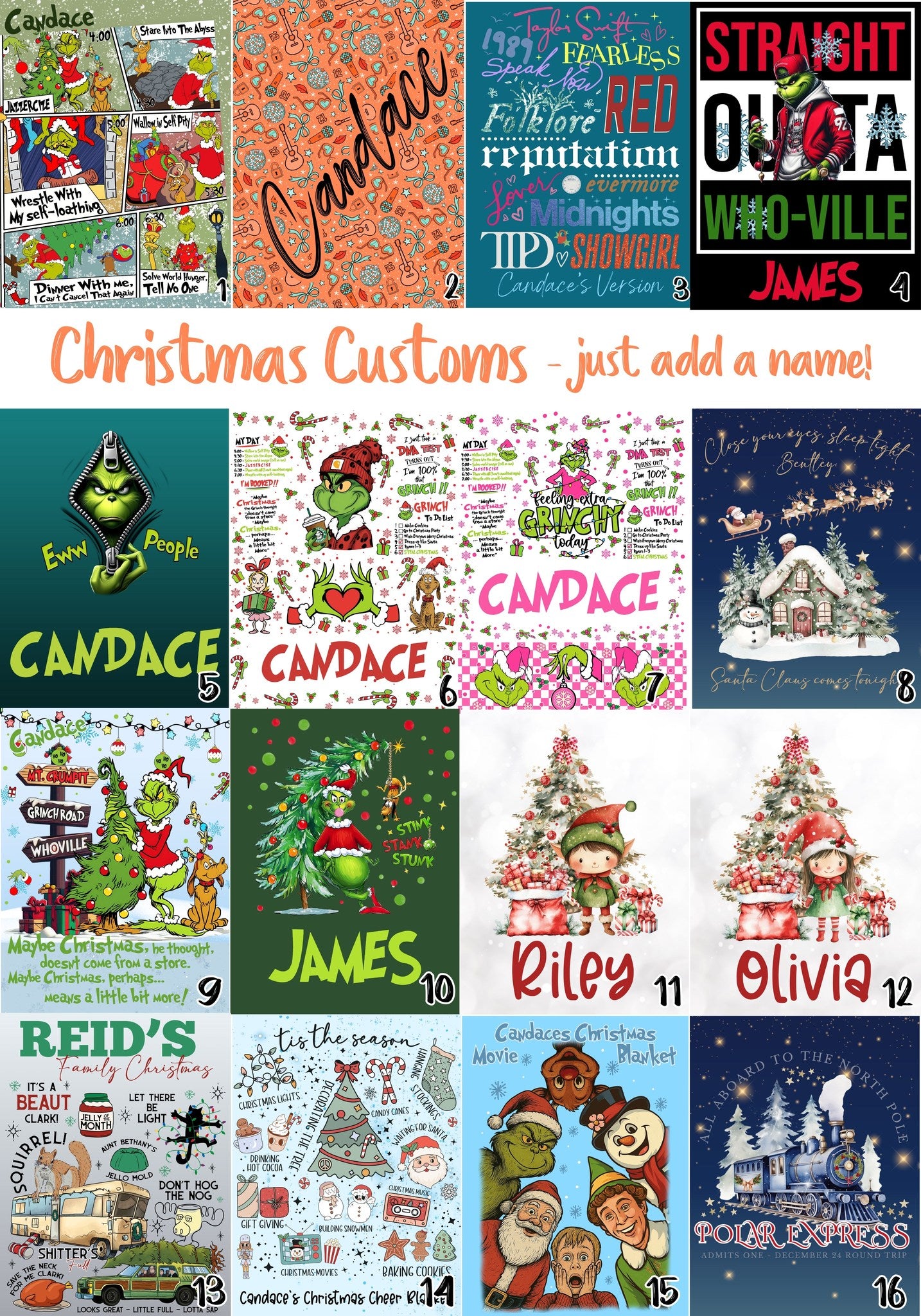 Custom Christmas Name Blankets