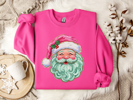 Vintage Pink Santa Crewneck