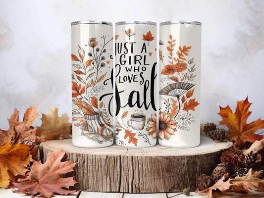 Just A Girl Who Loves Fall Tumbler image 0