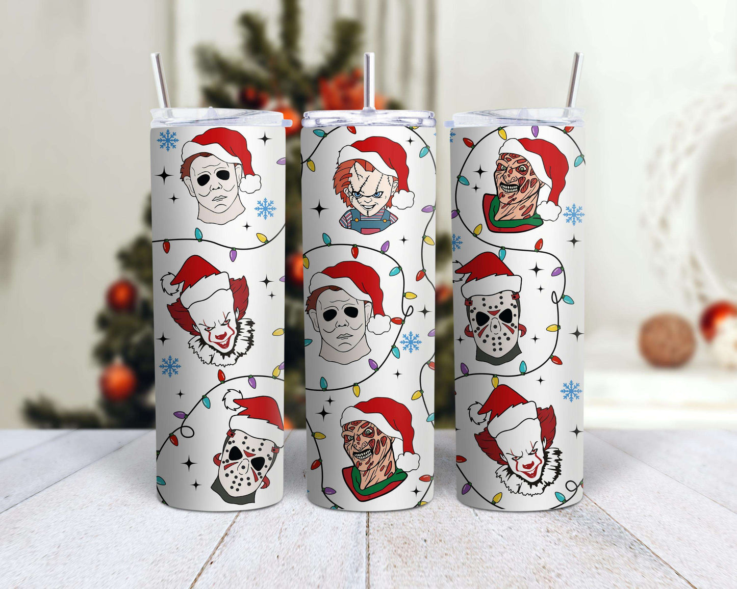 Horror Christmas Tumbler image 0