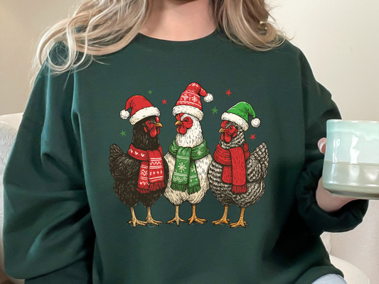 Christmas Chickens Crewneck