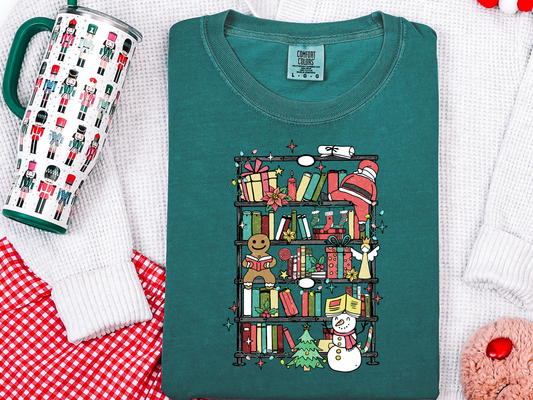 Christmas Bookshelf Tee