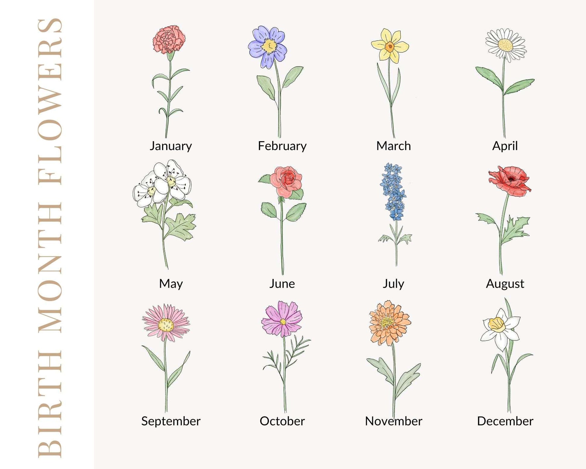 Personalized Birth Month Flower Pots image 1