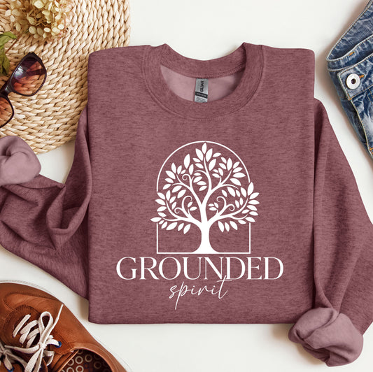Grounded Spirit Crewneck – Heather Maroon