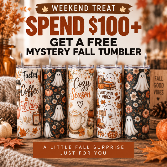 FREE Mystery Fall Tumbler — Weekend Gift 🍂