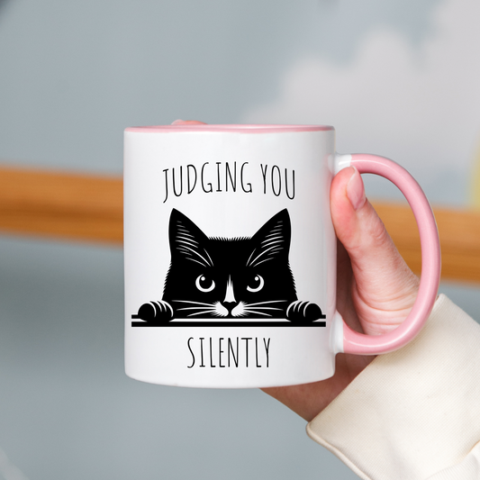 Judging You Silently Cat Mug