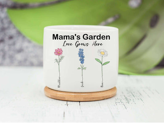 Personalized Birth Month Flower Pots image 0
